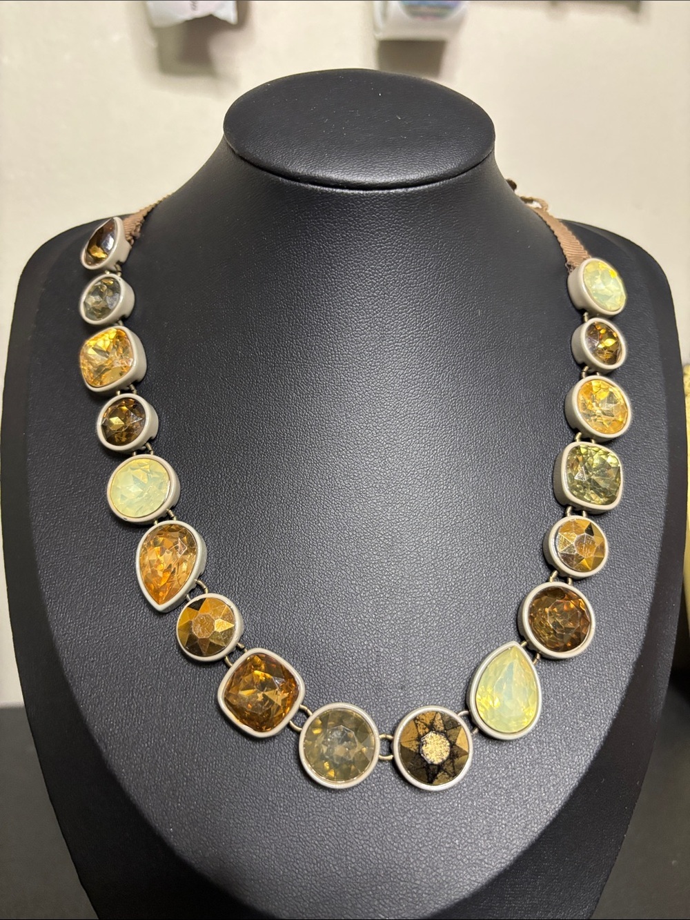 Simply Vera Wang Golden Amber Cabochon Ribbon Necklace - Women Jewelry